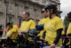 Cyclists on Whitehall during the ceremony.